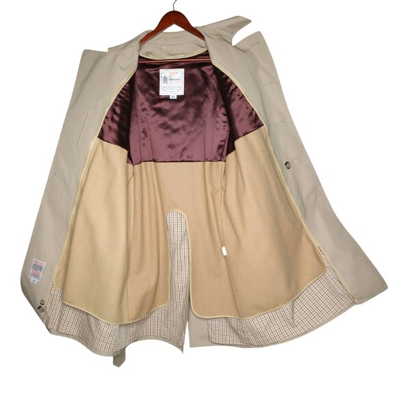 Vintage London Fog Trench Coat Beige Tan Full-Length Jacket Removable Liner 40s - Picture 5 of 16